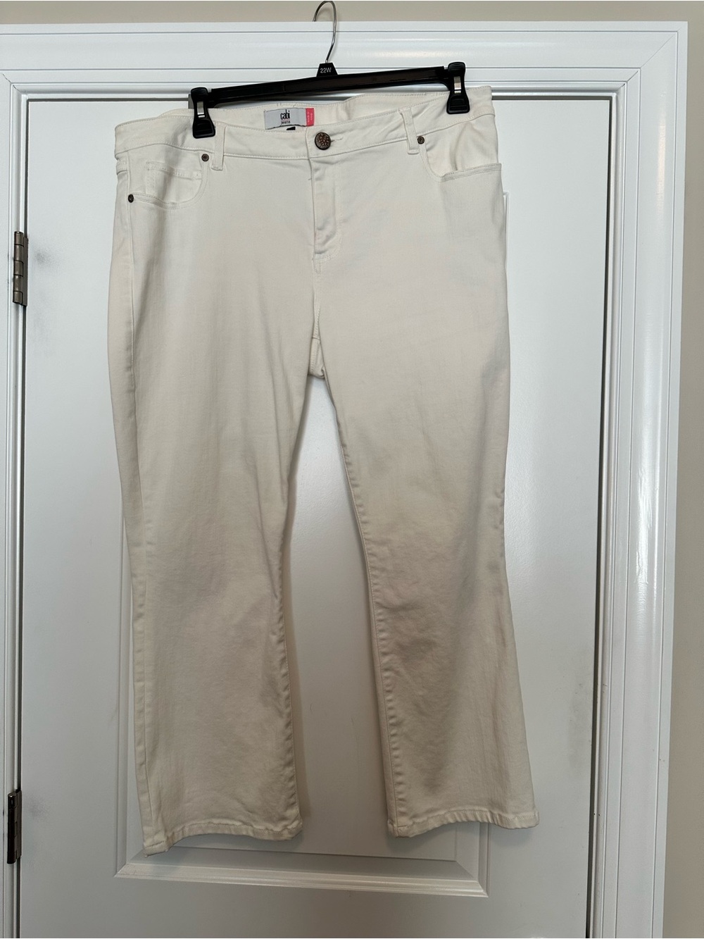 CAbi Kick It Crop Jeans in White